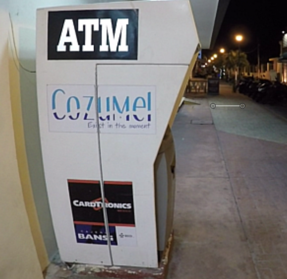 Un guichet automatique compromis à Cozumel.