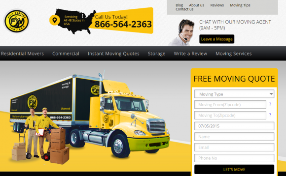 The home page of Full Service Van Lines.
