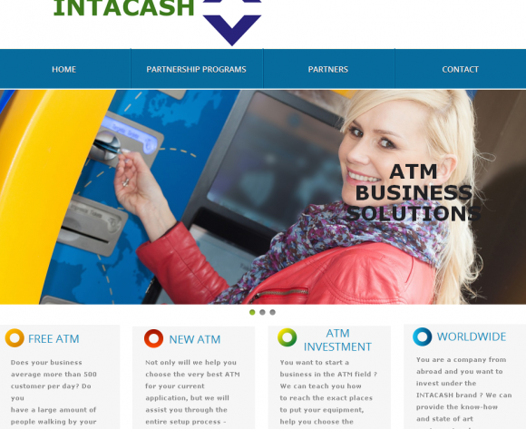 La page d'accueil d'intacash.com