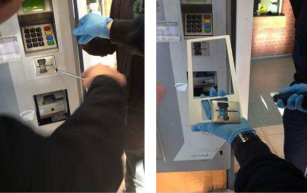 Dispositifs d'écrémage trouvés dans les kiosques de billets de train en Europe.  Source : EST
